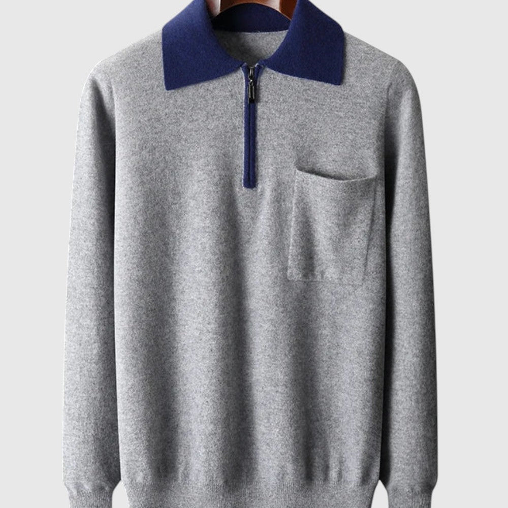 Perla - Polo Castelle s zipem z kašmíru