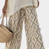 Souprava Boho Chic Daisy: Dlouhá blůza a potištěné kalhoty pro jedinečný styl