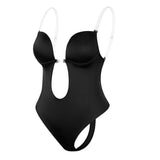 Eva – Tvarovací body s hlubokým V a transparentními ramínky