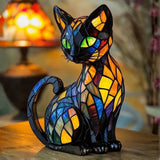 Mystická kočka - Lampa ve Vitráži