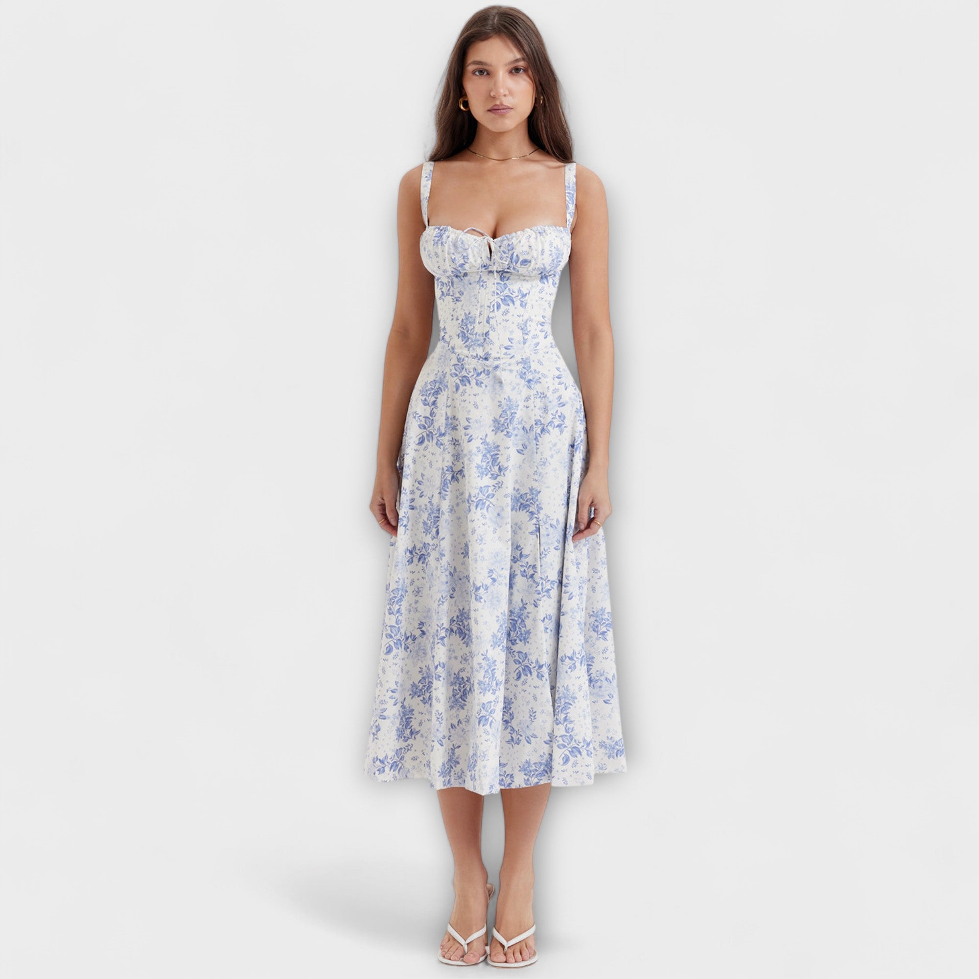 Zipporas - Přizpůsobený dress s moderním jarním květinovým potiskem